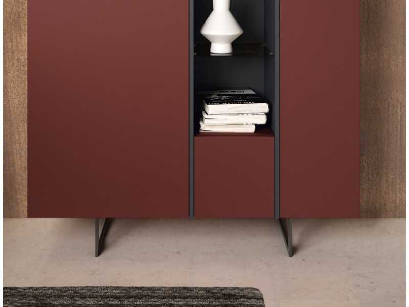 High lacquered sideboard with doors and drawer - TORINO