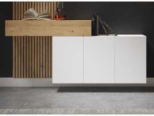 Lacquered sideboard set with drawer and slatted oak back - MAJA 2