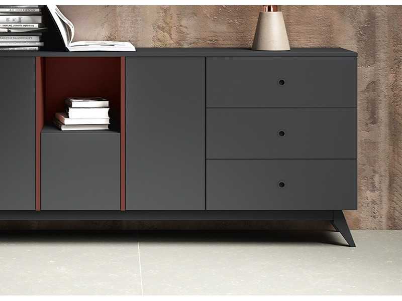 Lacquered sideboard with drawers, recess and doors - CARLO