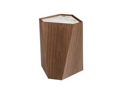 Walnut corner table with porcelain top - ZURIE