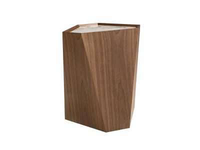 Walnut corner table with porcelain top - ZURIE