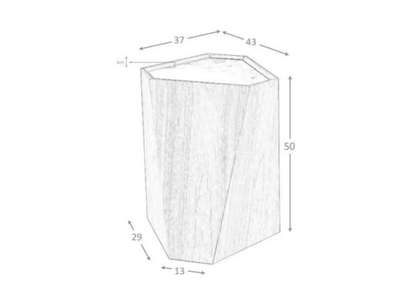 Table d'angle en noyer avec plateau en porcelaine - ZURIE