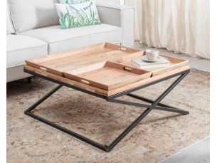 Table basse en bois et structure en fer laqué - KELLNERIN