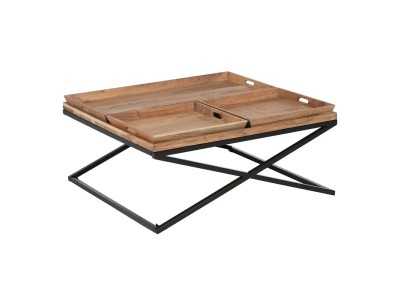 Mesa de centro en madera con estructura en hierro lacado - KELLNERIN