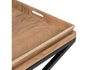 Mesa de centro en madera con estructura en hierro lacado - KELLNERIN