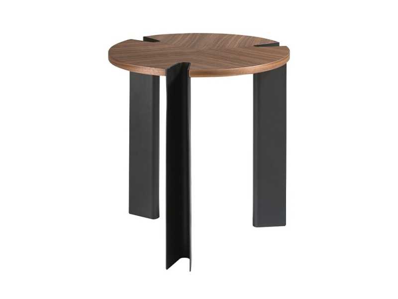 Corner table in walnut and steel - ISOLDA