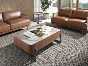 Walnut coffee table with porcelain marble top - SYMI 2