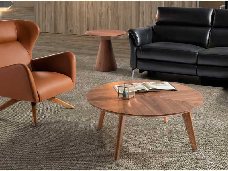 Table d'appoint / table de nuit en bois de noyer - MAIRA