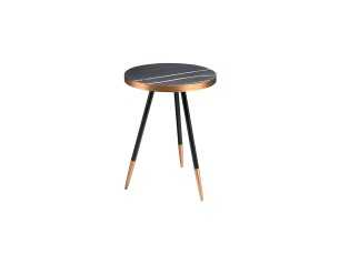Table d'angle avec plateau en marbre porcelaine - RIGA 2