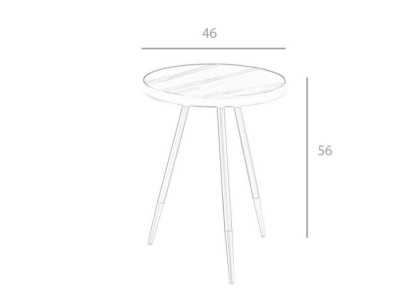 Corner table with porcelain marble top - RIGA