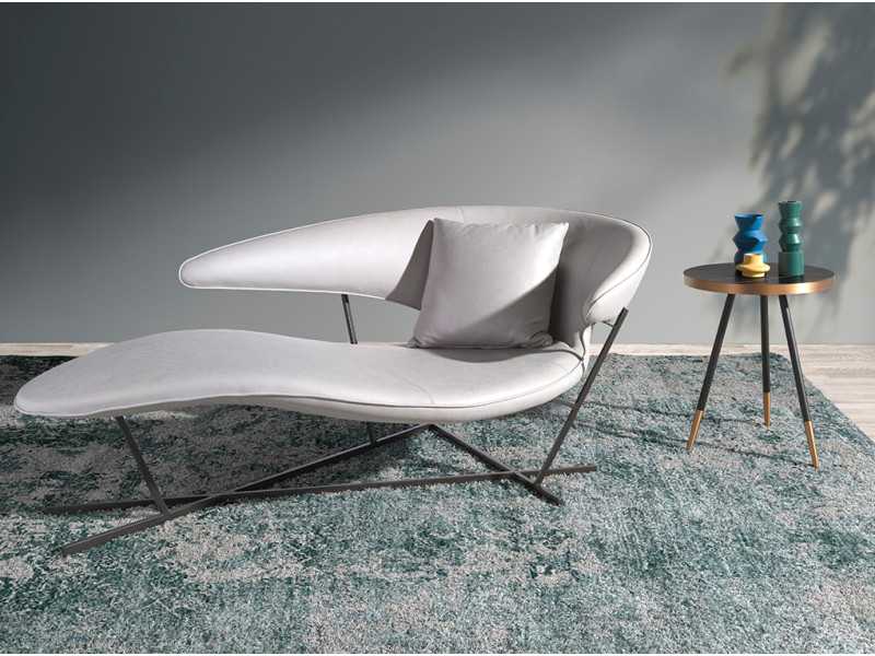 Corner table with porcelain marble top - RIGA