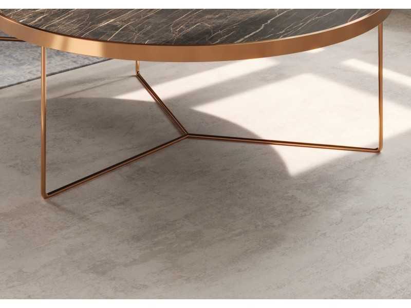 Set of round coffee tables in steel and porcelain tops - TRIP