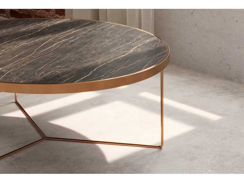 Set of round coffee tables in steel and porcelain tops - TRIP
