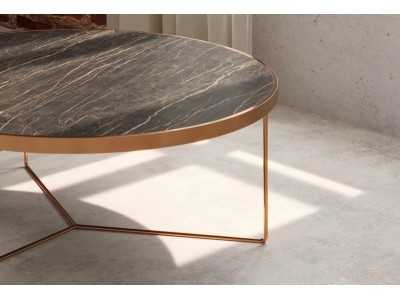Set of round coffee tables in steel and porcelain tops - TRIP
