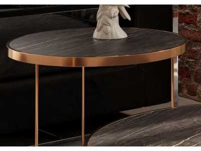 Set of round coffee tables in steel and porcelain tops - TRIP