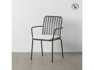 Silla de exterior con brazos en acero - SIESTA 2