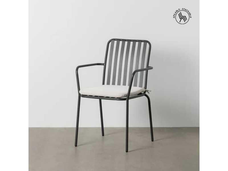 Chaise d'extérieur avec accoudoirs en acier - SIESTA