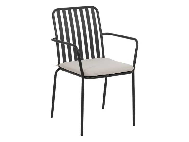 Chaise d'extérieur avec accoudoirs en acier - SIESTA