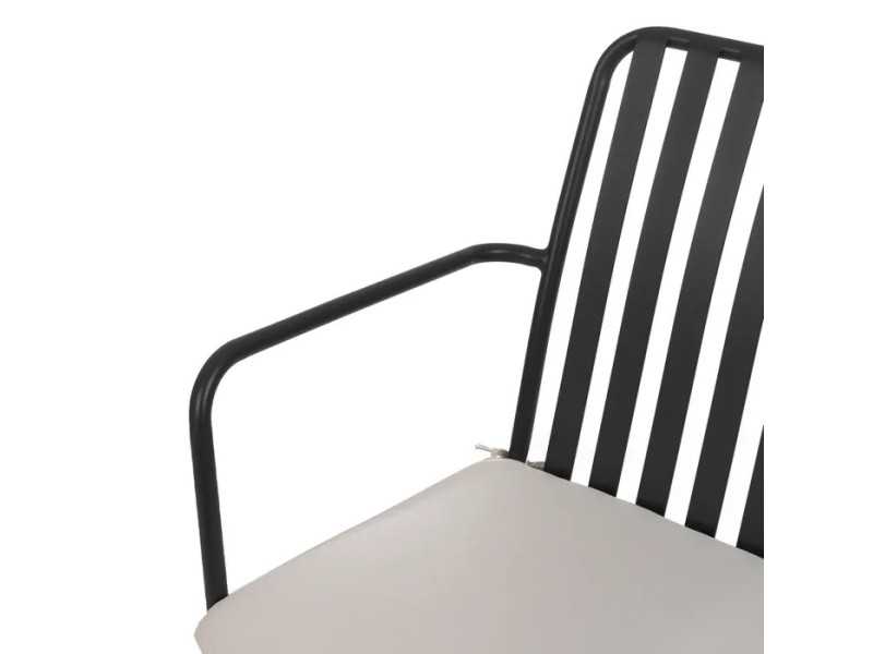 Chaise d'extérieur avec accoudoirs en acier - SIESTA