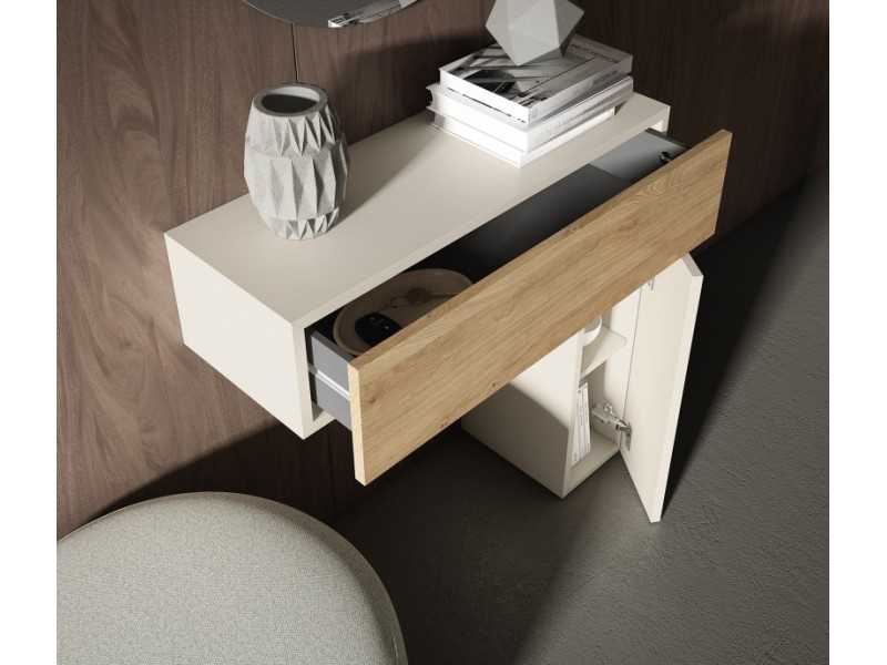 Consola de entrada lacada y madera de roble - SHANA