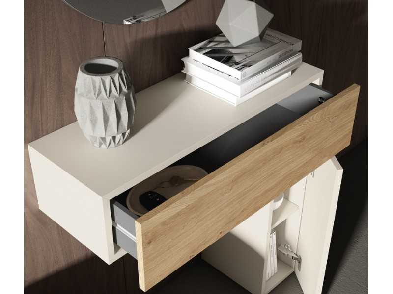 Consola de entrada lacada y madera de roble - SHANA