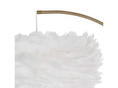 Lámpara de pie en acero dorado y plafón plumas - PLUME 2