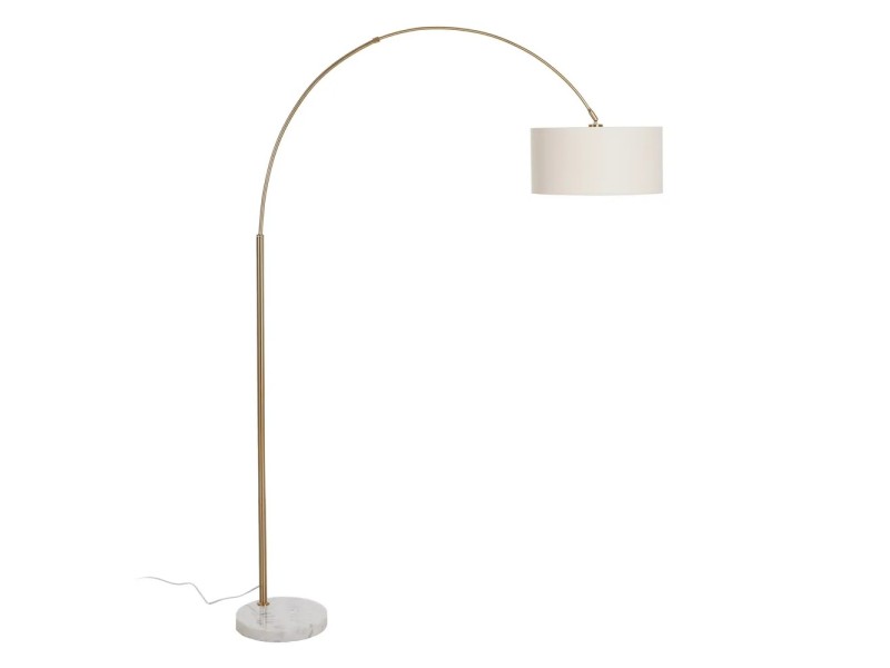 Lampadaire en acier doré et socle en marbre - AYA