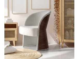 Chaise design tapissé avec structure en bois - ADELAIDE