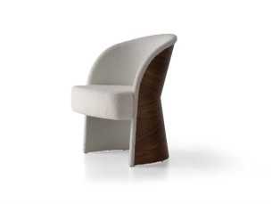 Chaise design tapissé avec structure en bois - ADELAIDE 2