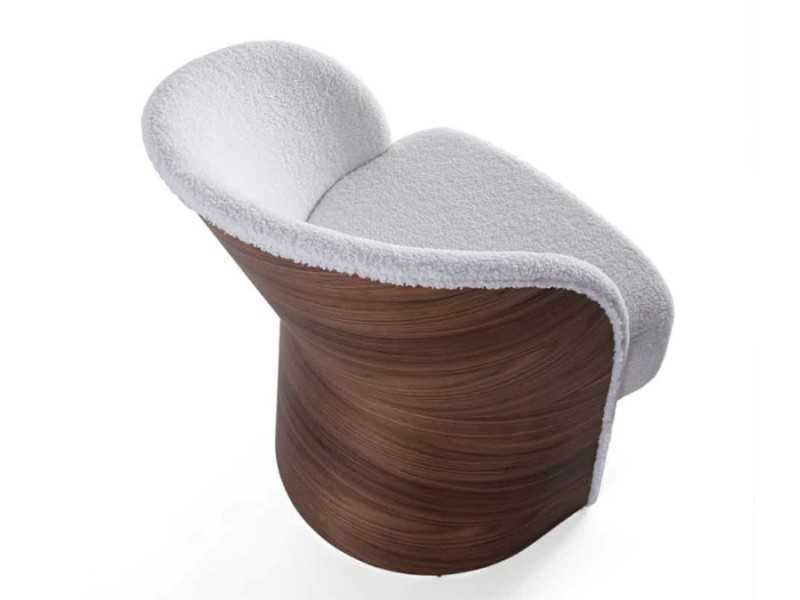 Chaise design tapissé avec structure en bois - ADELAIDE