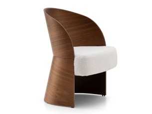 Designer chair with wooden structure and upholstered seat - ADELAIDE BOIS 2