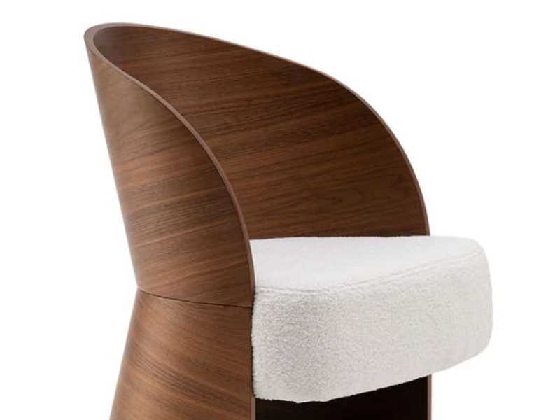 Chaise design avec structure en bois et assise tapissée - ADELAIDE BOIS