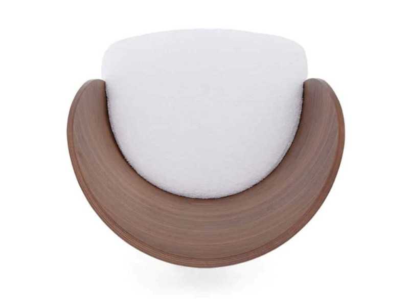 Designer chair with wooden structure and upholstered seat - ADELAIDE BOIS