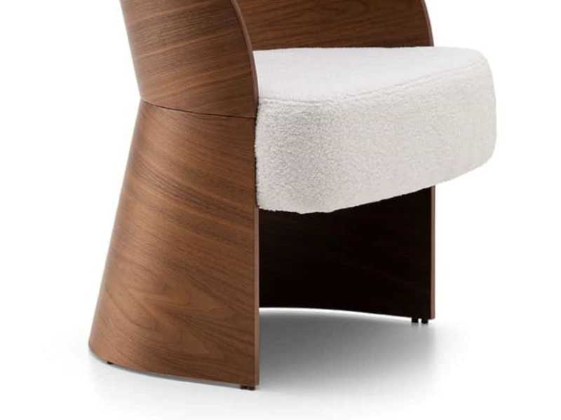 Chaise design avec structure en bois et assise tapissée - ADELAIDE BOIS