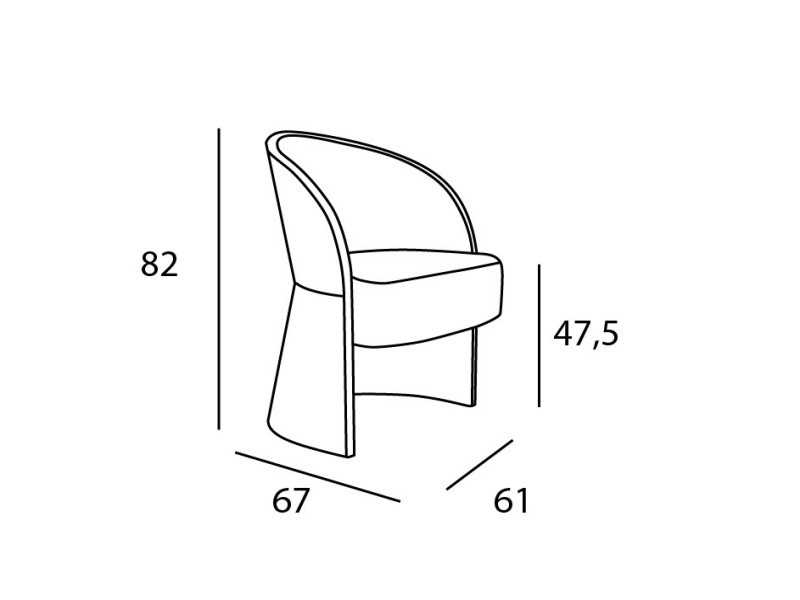 Upholstered designer chair with wooden structure - ADELAIDE