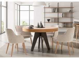 Mesa de comedor redonda y extensible - ADELAIDE