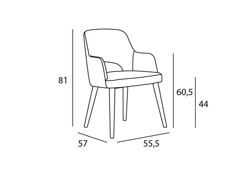 Designer chair with arms - AVELINE BOIS