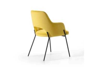 Chaise design avec accoudoirs et piètement en acier - AVELINE ACIER