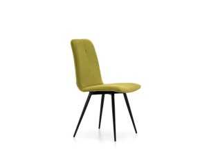 Chaise tapissé design nordique avec structure en acier - ANTOINE ACIER