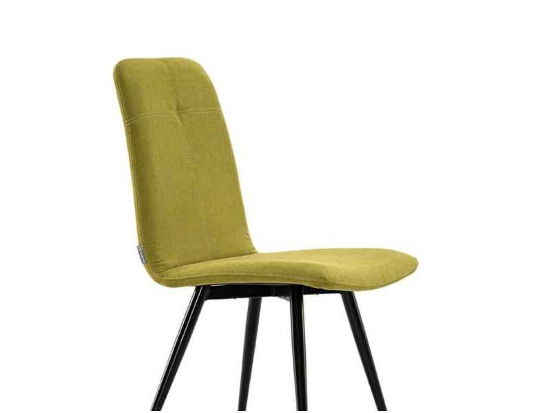 Silla de diseño nórdico tapizada con estructura en acero - ANTOINE ACIER