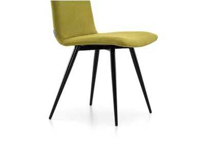 Silla de diseño nórdico tapizada con estructura en acero - ANTOINE ACIER