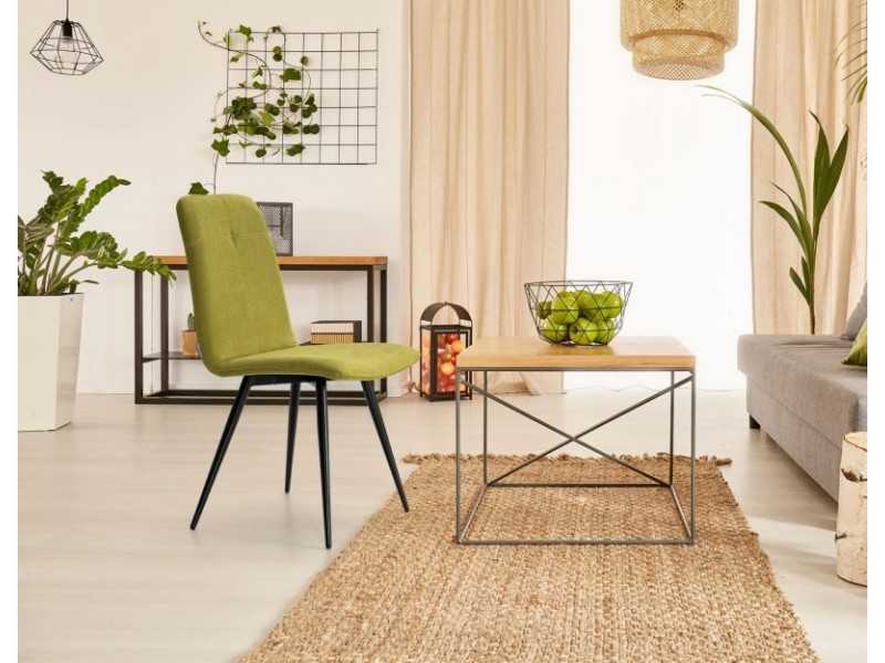 Silla de diseño nórdico tapizada con estructura en acero - ANTOINE ACIER