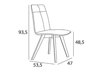 Silla de diseño nórdico tapizada con estructura en acero - ANTOINE ACIER
