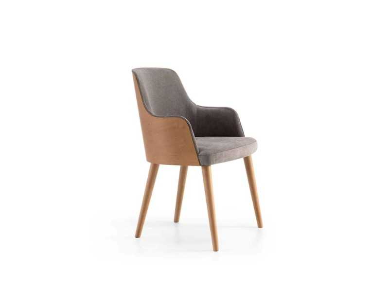 Designer chair with wooden backrest - ADRIANA