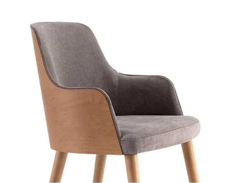 Silla de diseño con respaldo en madera - ADRIANA