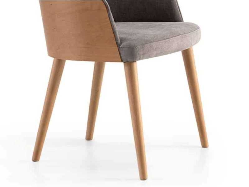 Designer chair with wooden backrest - ADRIANA