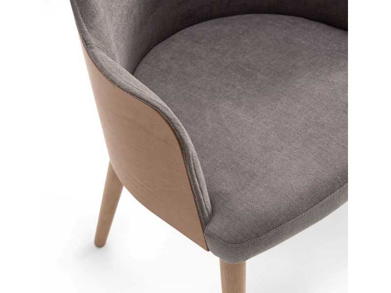 Designer chair with wooden backrest - ADRIANA