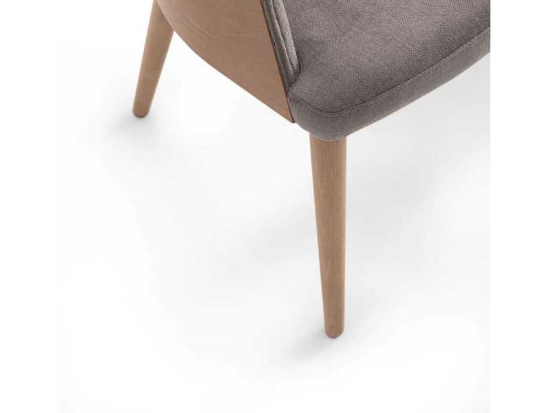 Silla de diseño con respaldo en madera - ADRIANA