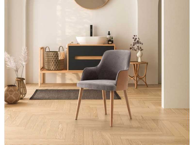 Designer chair with wooden backrest - ADRIANA