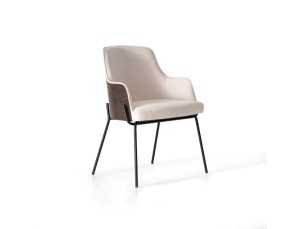 Chaise design avec dossier en bois et piètement en acier - ADRIANA ACIER 2
